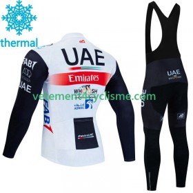 Homme Tenue Cycliste Manches Longues et Collant à Bretelles Hiver Thermal Fleece Uae Emirates 2023
